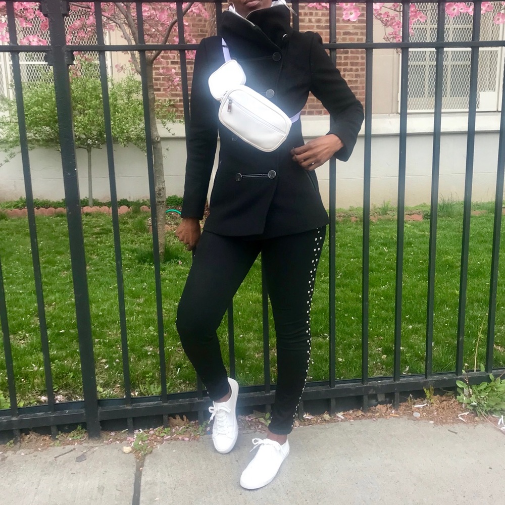 H&M Studded High-Waisted Jeans